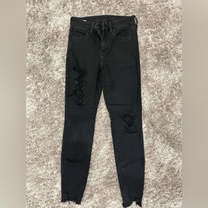 American Eagle Black Ripped Skinny Jeans